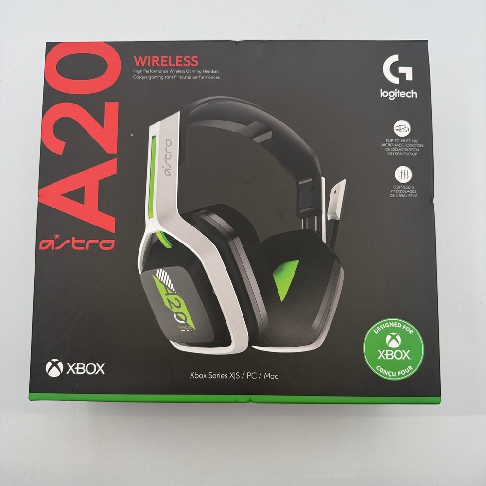 Astro A20 Wireless Gen 2 Gaming Headset Xbox PC White Green 939-001882